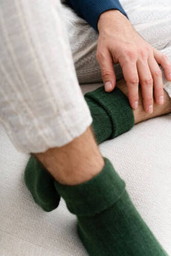 Art.044 Alpaka-Wollsocken für Herren Steven -11 grün