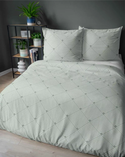 5491 B Satinbettwäsche Detexpol Satin Stories mint | 100 % Baumwolle, Satinbindung, Reißverschluss, Geschenkverpackung