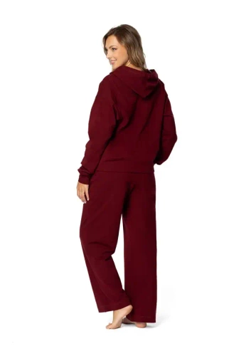 DK-K-B8 Dkaren Damen-Trainingsanzug-Set – Burgunderrot