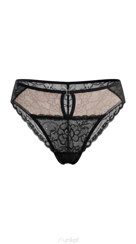 Unikat Sedina Damen-Slip Schwarz Transparent mit Spitze