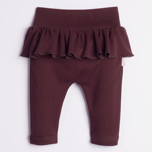 Nicol Hania 226017 Mädchenhose 100% Baumwolle mit Volant Braun