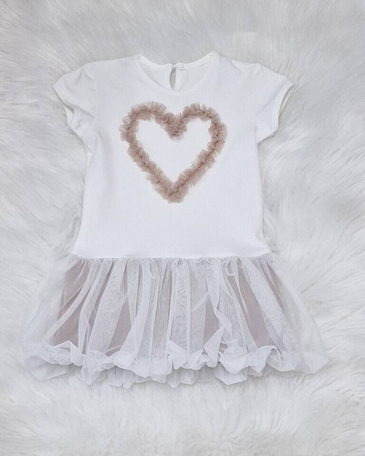 Ecrufarbenes Kurzarmkleid von Mia Bambarillo