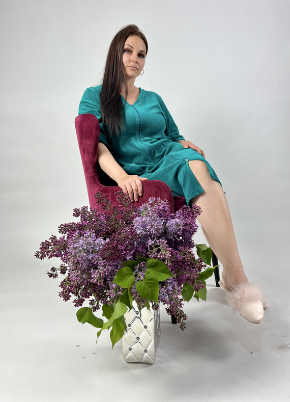 431 Velour Forex Damen Morgenmantel - grün