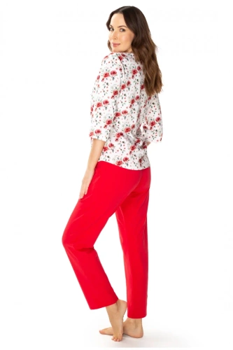 86676 Malina Floral Damen-Pyjama Möwe rosa