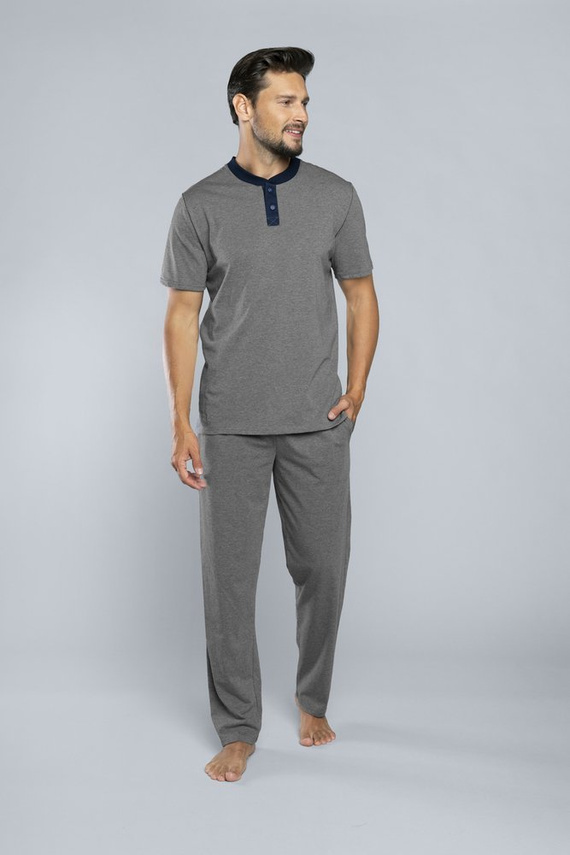 Profit Herrenpyjama mit kurzen Ärmeln, lange Hose Italian Fashion - ¶r.melanż