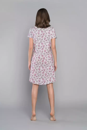 Dolce Damen Kurzarmhemd Italian Fashion - Druck