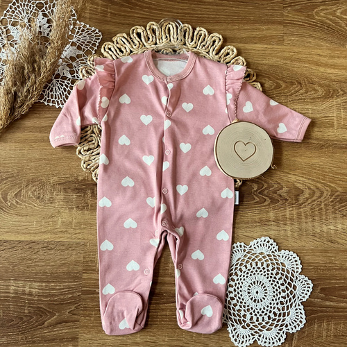 Mamatti Babystrampler PA15740 Igel – Baumwolle, mit Füßen, Druckknöpfen