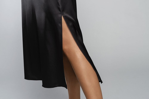 Touch Nachthemd schmaler Träger, lang Italia Fashion - schwarz