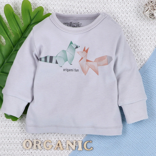 ABN-5389 Fun Origami Bio-Baumwollbluse Nini grau
