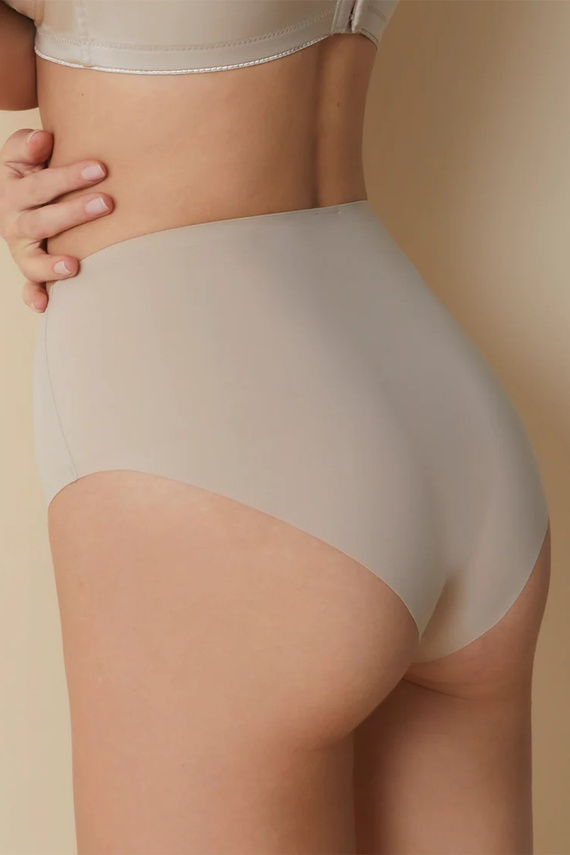 503 Damen-Slip Maxi Braga Selene, beige – hoch tailliert, nahtlos, formend