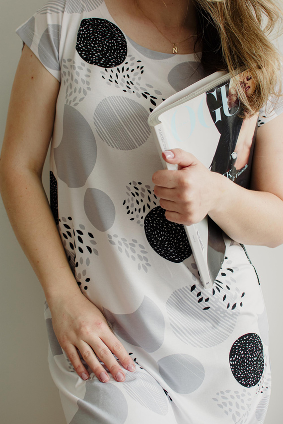 860 Amelia De Lafense Nachthemd - kurze Ärmel, weiche Viskose - grau