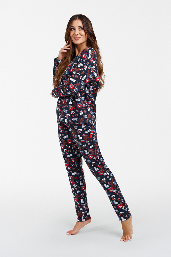 Cookies Damen Schlafanzug lange Ärmel und lange Hosen Italian Fashion - Druck