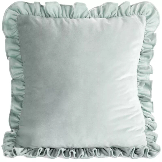 Kissenbezug Brenda 45x45 Salbei Samt Eurofirany Volant sage