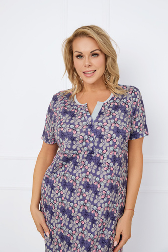 Carbonia ungeknöpft Nachthemd, kurze Ärmel Italienische Mode - Druck