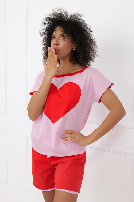 Damenpyjama Sabrina Italian Fashion 100% Baumwolle – kurzer Ärmel, Shorts