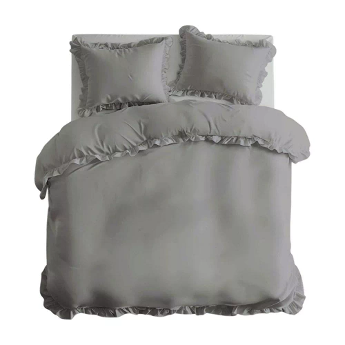 Pure 23 Einfarbige Baumwollbettwäsche Detexpol hellgrau