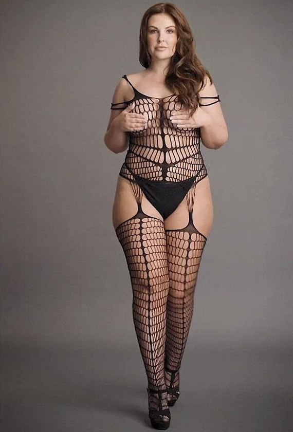 Bodystocking DES021 Le Désir Plus Size sinnliches Body aus Netzstoff
