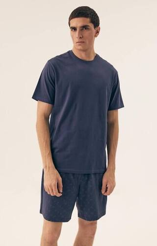 42601 Shore Herren-Pyjama Core Henderson – stahlblau