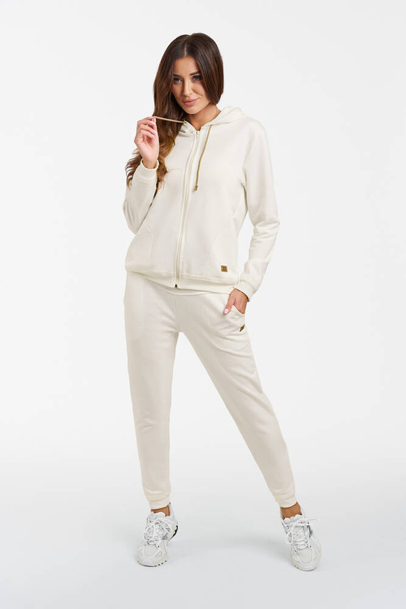 Roma Bluse mit Kapuze Italienische Mode - ecru