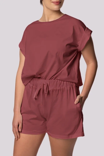 Bliss Kurzarm-Mona-Damenpyjama, Kirsche
