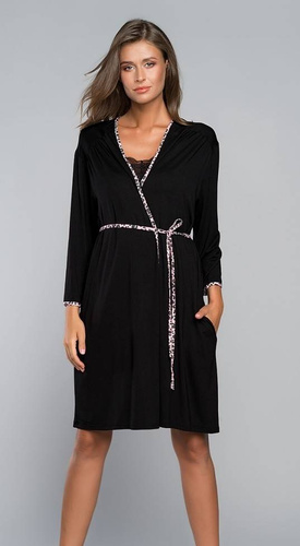 Eila Bis 3/4 Ärmel Bademantel Italian Fashion - Leopardenmuster 