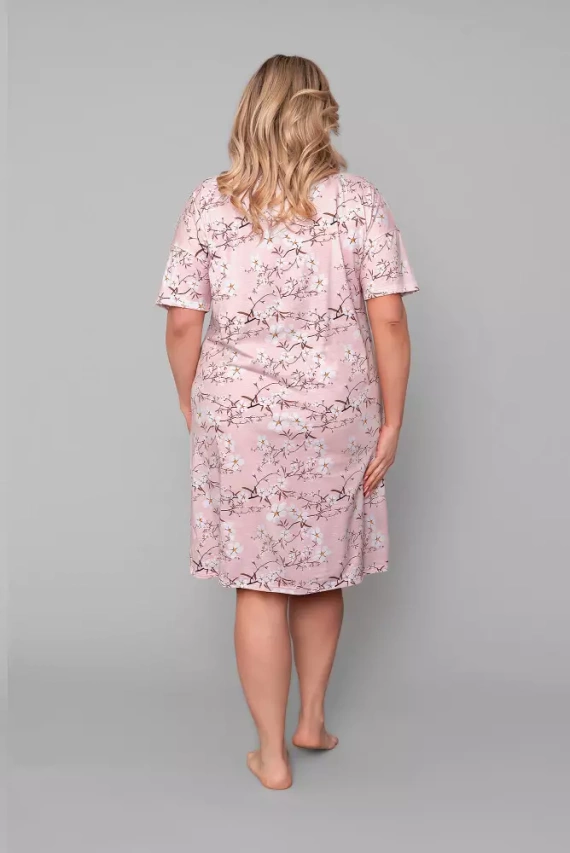 Alwa kurzärmeliges Nachthemd Italian Fashion - rosa Druck