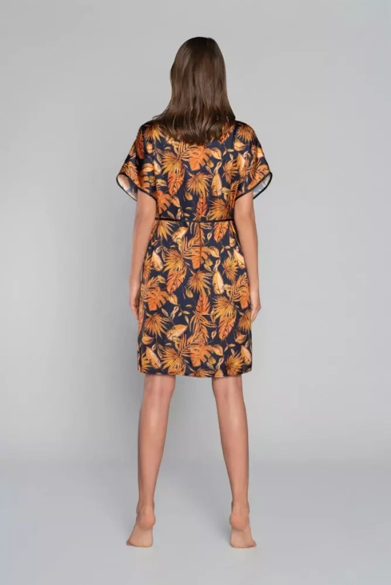 Monstera Damen Bademantel Italian Fashion- Druck