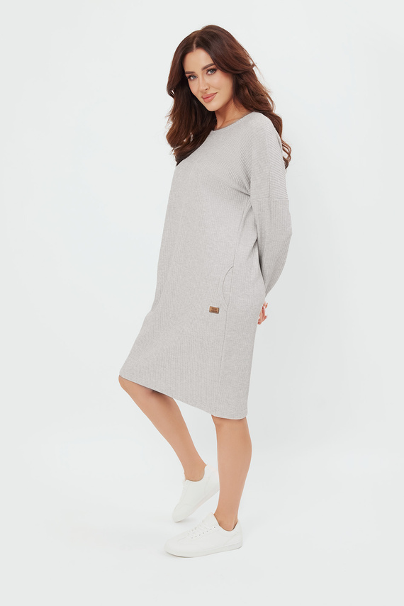 Avira Damen-Tunika mit langen Ärmeln Italian Fashion - hell melange