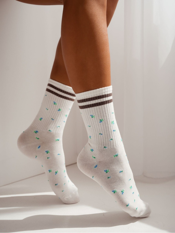 Damen Baumwollsocken Milena 0200-242– gerippt bequem für Alltag ecru 02