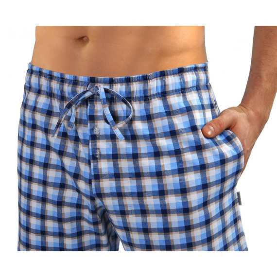 Milo 2 Sesto Senso kurze Pyjamahose, kariert 15, blau