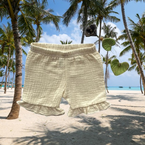 Mamatti SZ50303 ecru Kinder Musselin Shorts, atmungsaktiv und elegant
