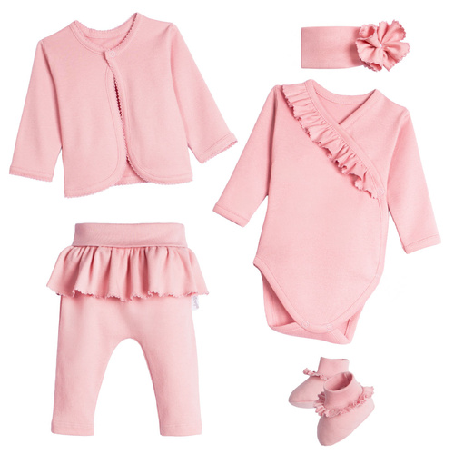 Nicol Baby-Set 142106, 5-teilig, 100% Baumwolle, puderrosa