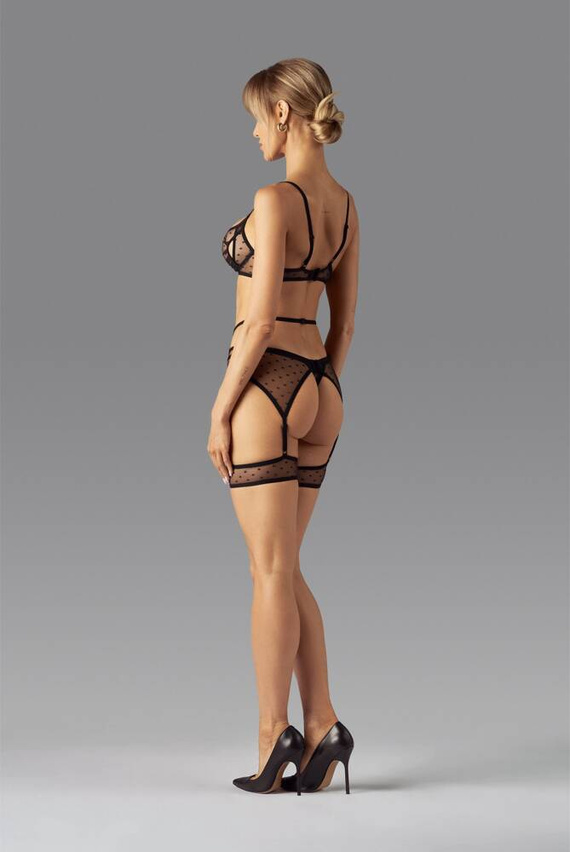 Nuites 3-teiliges Set Obsessive BH- und Tanga-Set – Schwarz