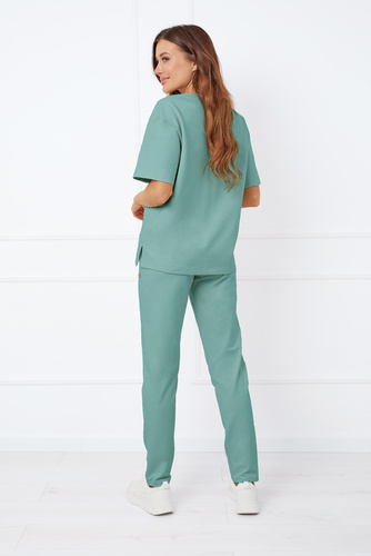 Caro Kurzarmbluse Italian Fashion - Salbei 