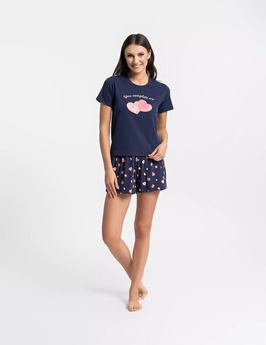 Damenpyjama Moraj PDD3900-020 aus Baumwolle, Kurzarm, Shorts