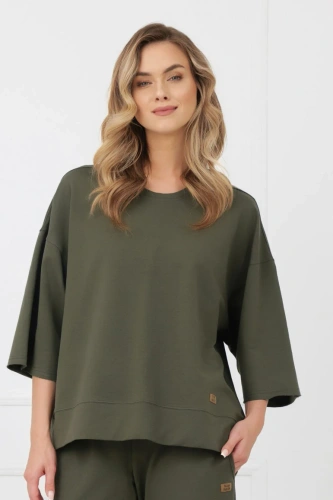 Sweatshirt Kaori Italian Fashion 3/4-Arm Baumwolle