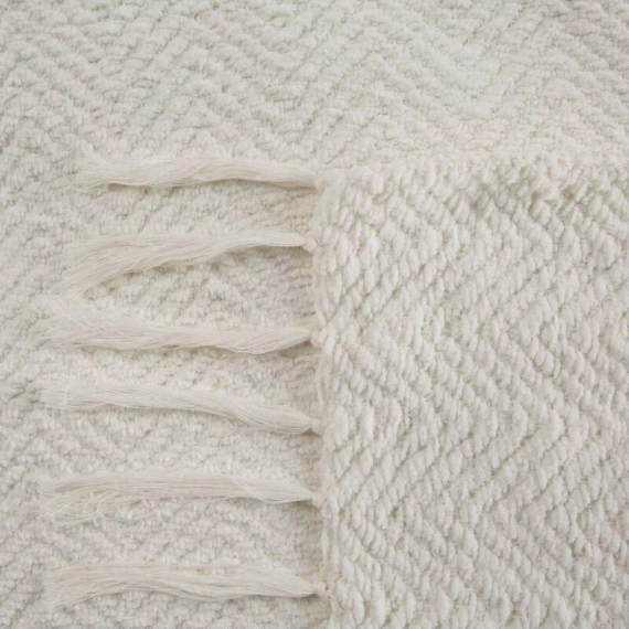 Milo Decke Tagesdecke mit Fransen Eurocurtains weiß