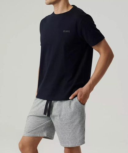 Atlantic NMP-381 Herren Sommer Pyjama Baumwolle Peach Effect