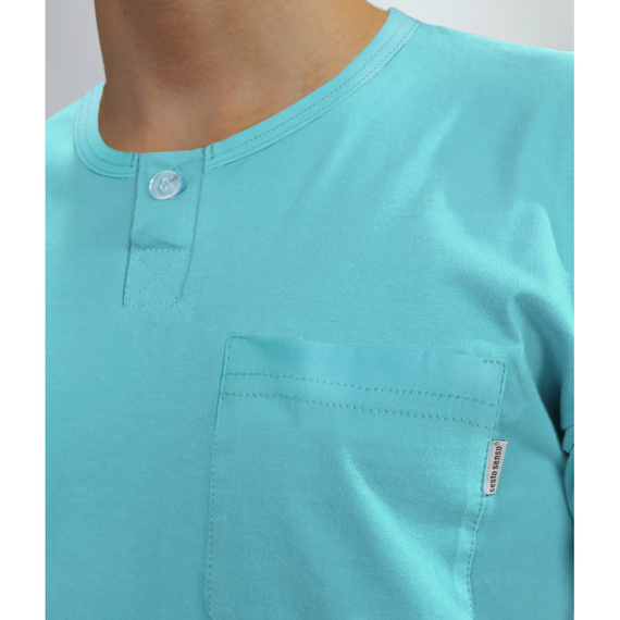 2576/17 Herren-Pyjama, kurze Ärmel, kurze Hose Sesto Senso türkis