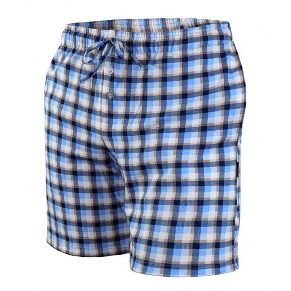 Milo 2 Sesto Senso kurze Pyjamahose, kariert 15, blau