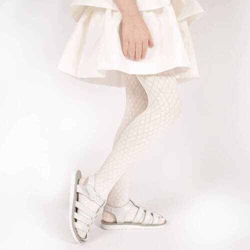 141803 W2 Nicol Jacquard-Strumpfhose – Creme