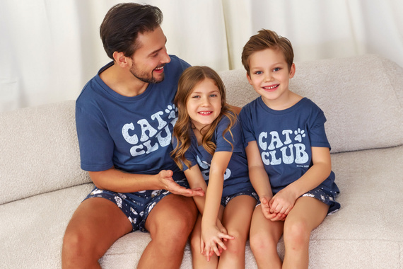 7204 „Cat Club“ Doctor Nap Herren-Pyjama – tiefblau