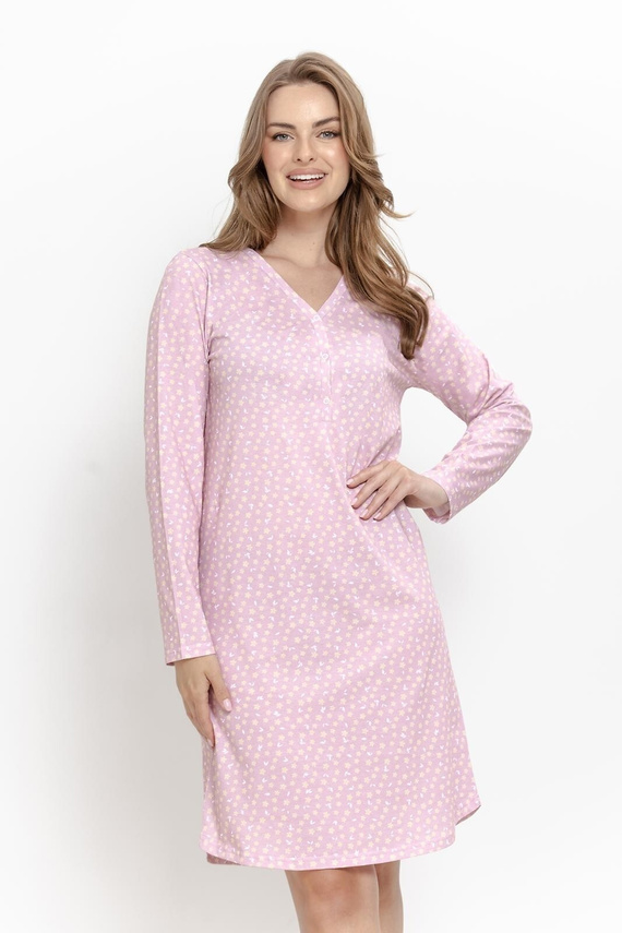 Damen Nachthemd Taro Marigold 3633 Rosa 100% Baumwolle Stillfunktion
