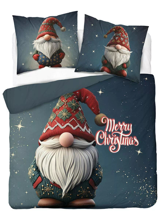 5825 A Baumwoll-Weihnachtsbettwäsche Christmas Dreams Detexpol marineblau mit einer Elfe Merry Christmas – Weihnachtsset aus 100 % Baumwolle