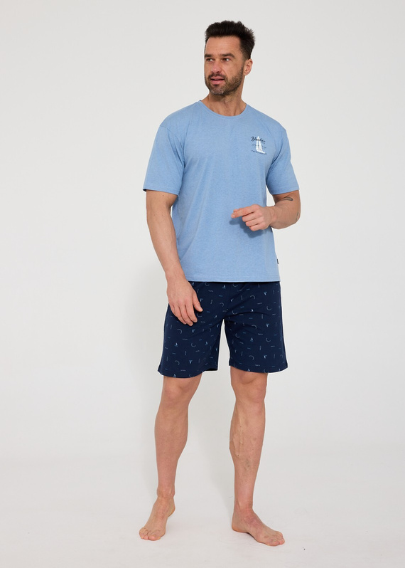 Herrenpyjama Cornette 326/209 Pacific 100% Baumwolle Kurzarm