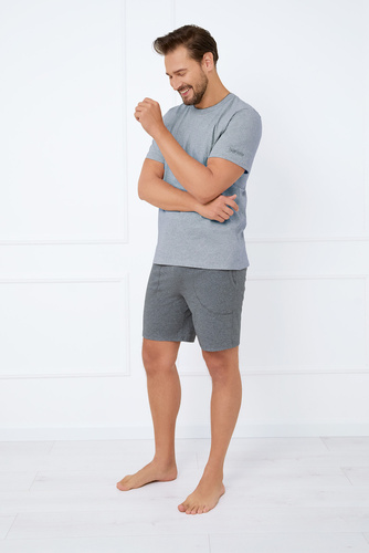 Krystian Herren Kurzarm-Pyjama, Shorts Italian Fashion - melange