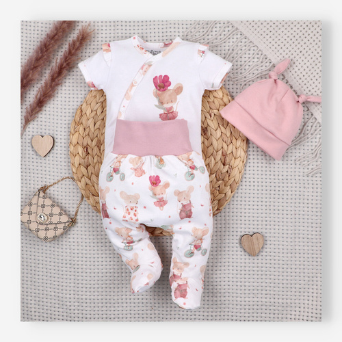 Baby Body Nini Little Mouse Bio-Baumwolle Wickelbody Kurzarm hautfreundlich