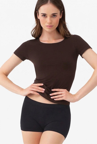 Gatta T-Shirt 2K 608 nahtloses Damen-T-Shirt aus Mikrofaser, kurzärmelig, dark choco