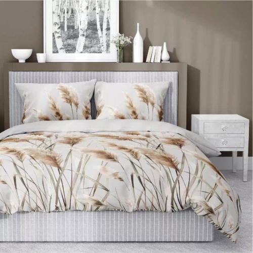 5329 B Satinbettwäsche Pampasgräser Detexpol grau