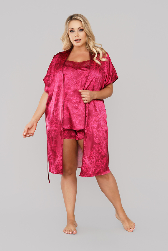 Impresja Damen Bademantel Italian Fashion burgundy